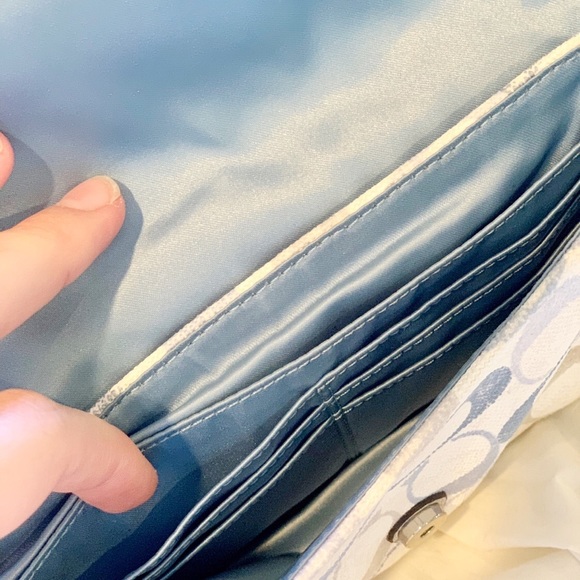 Coach White, Blue, Sparkly Clutch - Picture 5 of 5